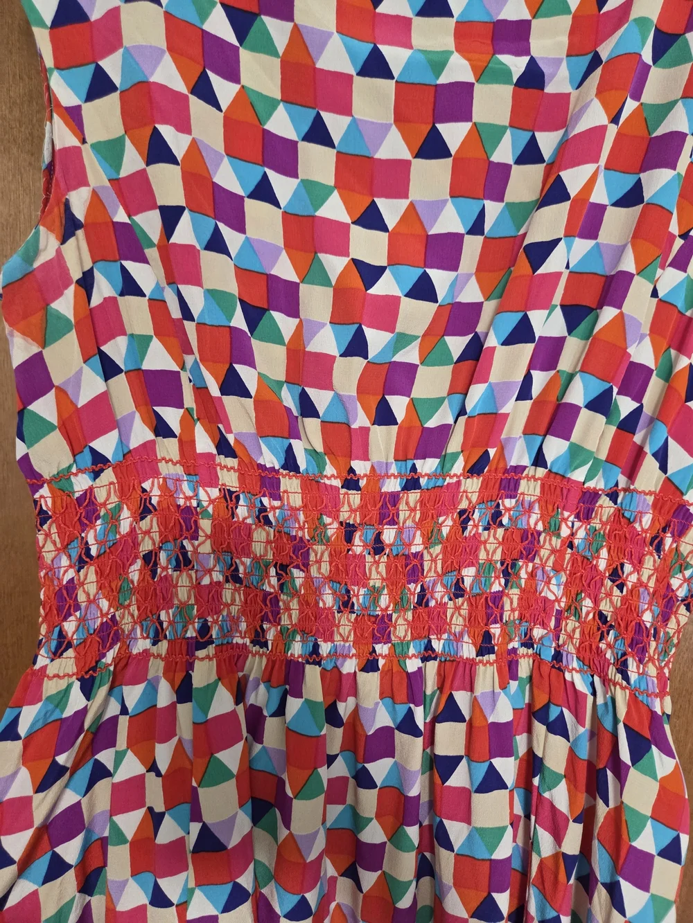 Kate Spade 100% Silk Multicolor Geometric Sleeveless Dress